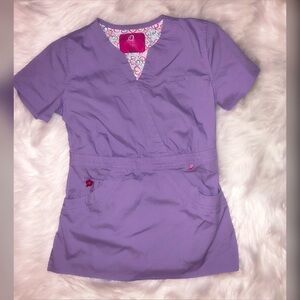 Life is Peachy Lavender XS Scrub Top 4246 Madi